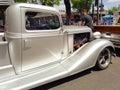 old silver gray utility pickup truck Chevrolet 1930s. Cab and nose. Expo Warnes 2021 classic cars.