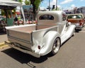 silver gray utility pickup truck Chevrolet Chevy 1930s. Rear view. Expo Warnes 2021 classic car show Royalty Free Stock Photo