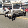 Sporty vintage Chevrolet Chevy baquet. Speed. Racing. Expo Warnes 2021 classic car show. Copyspace.