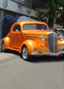 vintage metallic yellow Chevrolet Chevy Master coupe 1933-1942. Expo Warnes 2021 classic car show. Royalty Free Stock Photo