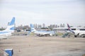 Aerolineas Argentinas, Austral and Latam airplanes at the Jorge Newbery Airport