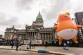 Buenos Aires, Argentina - November 29, 2018: Trump baby blimp doll at protests