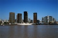 Buenos Aires, Argentina November 2000: view of Sheraton and catalinas madero port Argentina Royalty Free Stock Photo