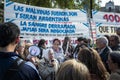 A demonstration of the Mothers of the Plaza de Mayo Madres de la Plaza de Mayo, in the city of Buenos Aires