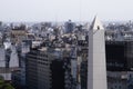 Buenos Aires Argentina panoramic view of Avenida 9 de Julio with the Obelisk of Doa with hotels and office buildings