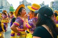 People in colorful transnational costumes celebrate the entire culture and traditions of the Bolivian community