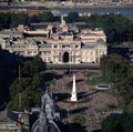 buenos aires argentina, plaza de mayo with government house and may pyramid aerial view