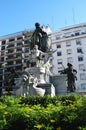buenos aires.argentina.plaza and marble monument of president carlos pelegrini
