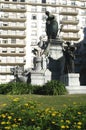 buenos aires.argentina.plaza and marble monument of president carlos pelegrini