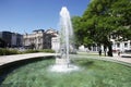 Buenos Aires Argentina Plaza Water Fountain with Colon Theater Royalty Free Stock Photo