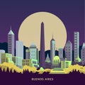 Buenos Aires Argentina retro city vector poster Royalty Free Stock Photo