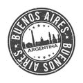 Buenos Aires Argentina Round Button City Skyline Design Stamp Vector Travel Tourism