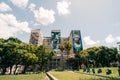 Buenos Aires, Argentina - sep 17, 2023 Painted Mural Facade of Hospital De Clinicas Jose De San Martin Royalty Free Stock Photo