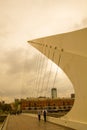 Citizens cross the Rio de la Plata by the bridge of women, in th Royalty Free Stock Photo