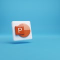 Buenos Aires, Argentina September 16th 2023: Three-dimensional icon of Microsoft Powerpoint. 3d illustration