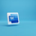 Buenos Aires, Argentina September 16th 2023: Three-dimensional icon of Microsoft Word. 3d illustration