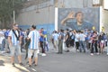 Argentine fans arrive at Stadium to the match between Argentina and Uruguay for the Qualifiers for the 2026 FIFA World Cup Royalty Free Stock Photo