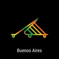 Buenos Aires, Argentina Vector Line Icon