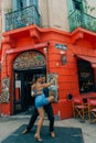 BUENOS AIRES - mar 2th 2024 Unidentified couple dancing tango in the street in Buenos Aires Argentina Royalty Free Stock Photo