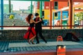 BUENOS AIRES - mar 2th 2024 Unidentified couple dancing tango in the street in Buenos Aires Argentina Royalty Free Stock Photo