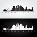 Buenos Aires skyline and landmarks silhouette