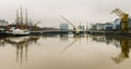 Buenos Aires, skyscrapers of Puerto Madero neighborhood covered in mist