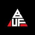 BUF triangle letter logo design with triangle shape. BUF triangle logo design monogram. BUF triangle vector logo template with red Royalty Free Stock Photo