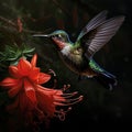 Ai Generated illustration Wildlife Concept of Buff-bellied hummingbird Royalty Free Stock Photo