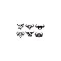 Buffalo animal logo silhouette set Royalty Free Stock Photo