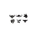 Buffalo animal logo silhouette set Royalty Free Stock Photo