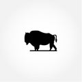 Buffalo Animal Silhouette Vector For Banner or Background Royalty Free Stock Photo