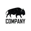 Buffalo Bull Bison logo design inspiration Royalty Free Stock Photo