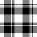 Buffalo check pattern in black and white. Seamless tartan plaid background vector for flannel shirt, skirt, blanket, throw.