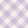 Buffalo check plaid in pastel lilac. Textured herringbone seamless light vector background for spring and summer flannel shirt.