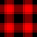 Buffalo check plaid pattern texture in black and red. Seamless tartan background vector graphic for flannel shirt, gift paper. Royalty Free Stock Photo