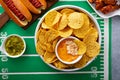 Buffalo chicken dip and chips Royalty Free Stock Photo