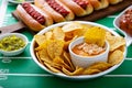 Buffalo chicken dip and chips Royalty Free Stock Photo