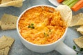 Buffalo chicken dip with chips Royalty Free Stock Photo