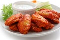 Buffalo chicken wings with blue cheese dip Royalty Free Stock Photo