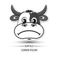 Buffalo face frown logo and white background