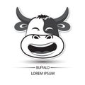 Buffalo face laugh logo and white background