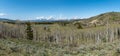 Buffalo Fork ridge overlooks the river and the Teton mountain range in the distance