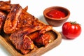 Buffalo grilled chicken wing with tomato pepper sauce isolated on white background Royalty Free Stock Photo