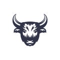 Buffalo head vector logo on white