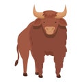 Buffalo icon cartoon vector. Bison animal