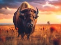 Ai Generated illustration Wildlife Concept of Buffalo Royalty Free Stock Photo