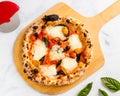 Buffalo Mozzarella Pizza From Wood Fired Oven Royalty Free Stock Photo