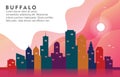 Buffalo New York City Building Cityscape Skyline Dynamic Background Illustration Royalty Free Stock Photo