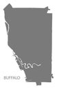 Buffalo New York city map grey illustration silhouette shape Royalty Free Stock Photo