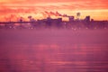 Buffalo, New York And Lake Erie At Sunrise Royalty Free Stock Photo